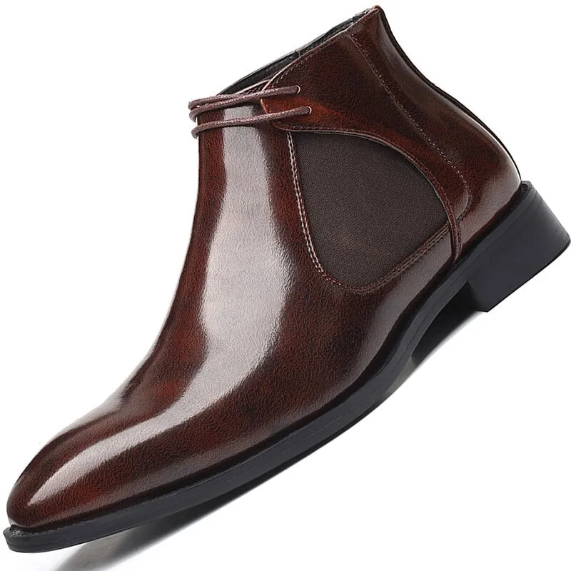  West Louis Business Elegant Leather Pointed Chukka Shoes