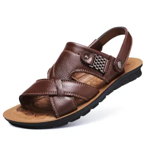 Tie Sandals West Louis Comfortable Leather Soft Sandals