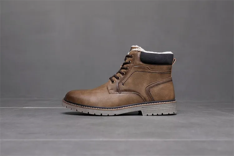 West Louis Designer Handmade Faux Fur Leather Winter Boots