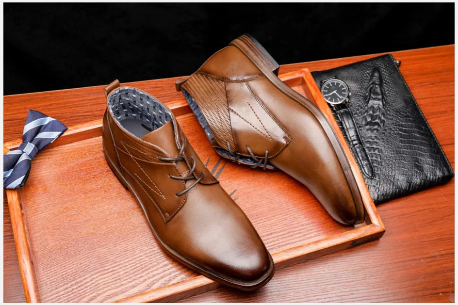West Louis Designer Leather Business Casual Ankle Boots