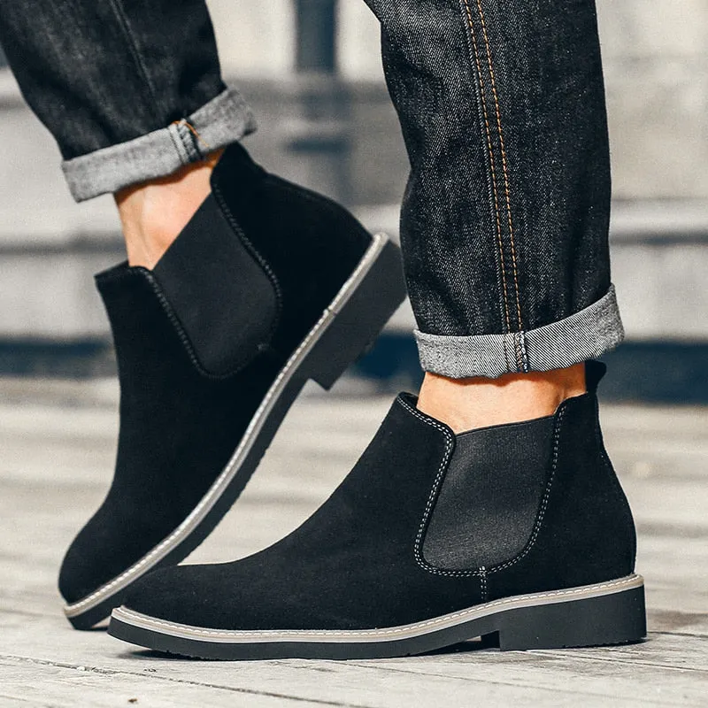 West Louis Designer Pointed Toe Suede Chelsea Boots