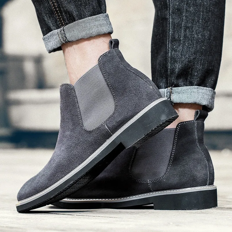 West Louis Designer Pointed Toe Suede Chelsea Boots