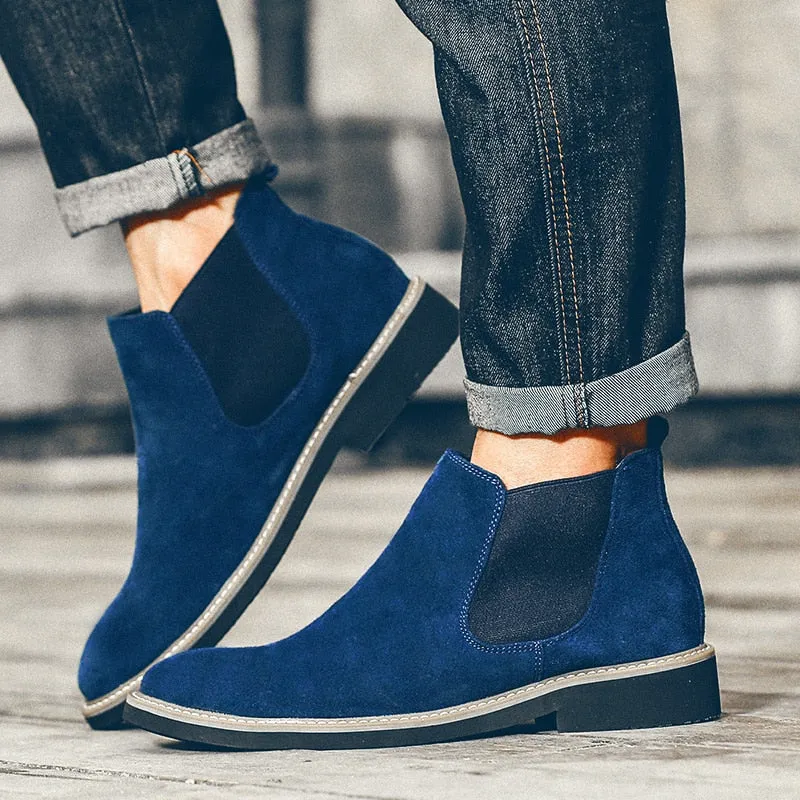 West Louis Designer Pointed Toe Suede Chelsea Boots 
