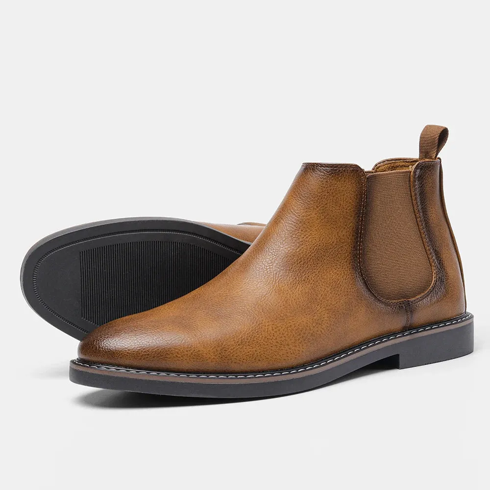 West Louis Designer Slip-On Leather Ankle Chelsea Boots