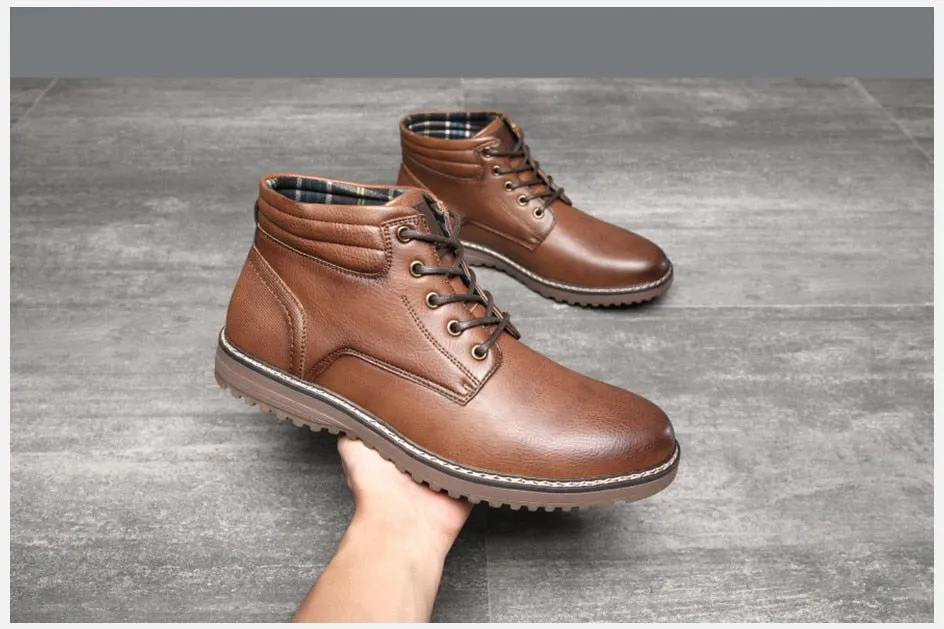 West Louis Luxury Handmade Leather Office Ankle Boots