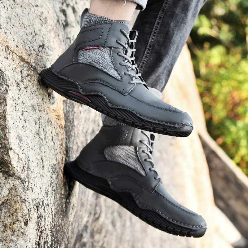 West Louis Stylish Split Leather Outdoor Ankle Boots