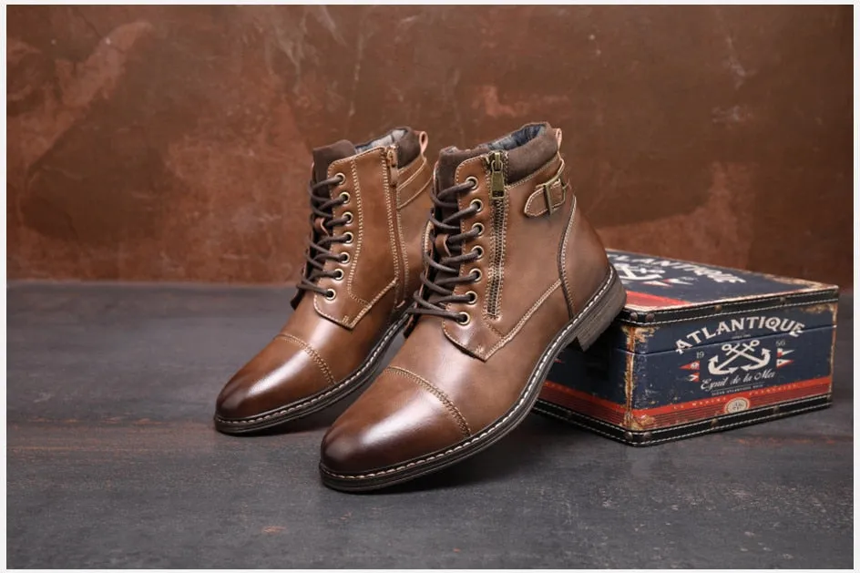 West Louis Vintage Business Dress Leather Boots