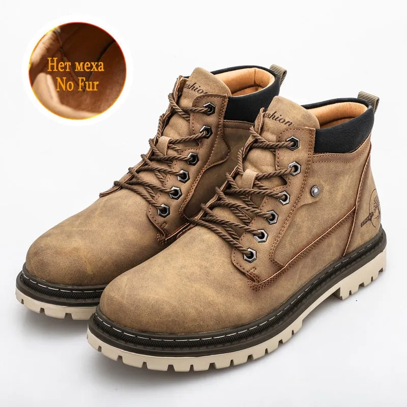 West Louis Warm Fur Snow Outdoor Leather Boots 