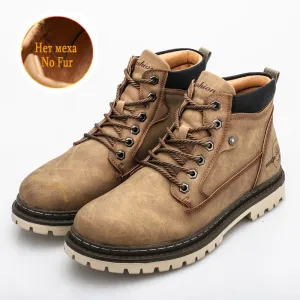 West Louis Warm Fur Snow Outdoor Leather Boots 