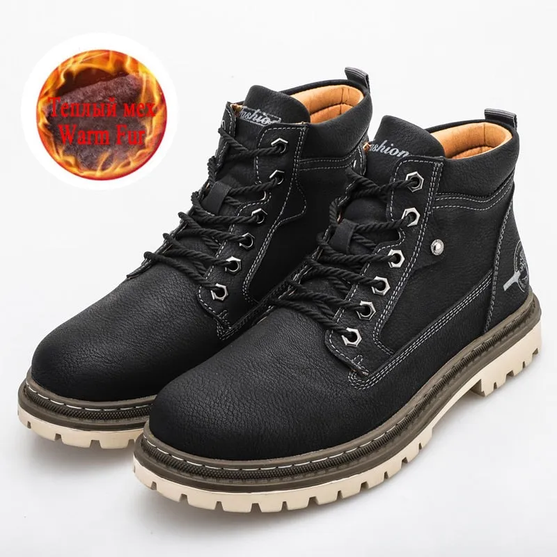 West Louis Warm Fur Snow Outdoor Leather Boots