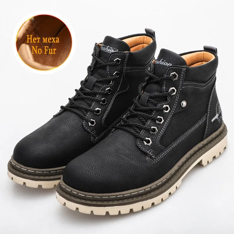 West Louis Warm Fur Snow Outdoor Leather Boots