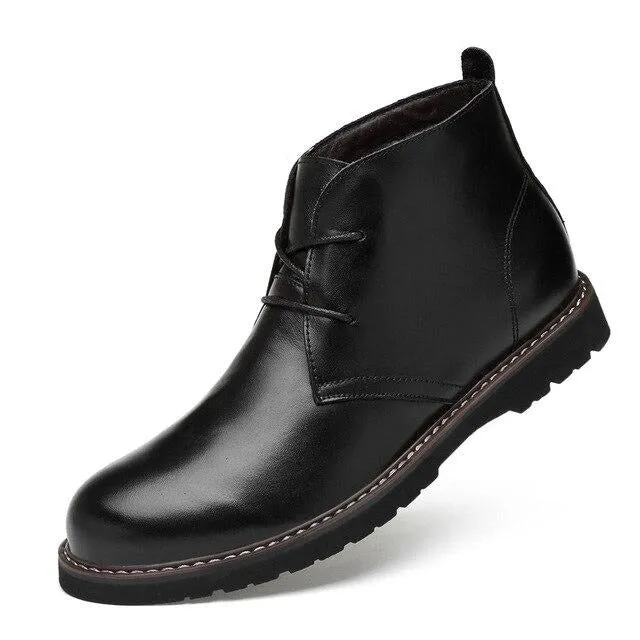 West Louis Winter Fur Leather Chukka Boots