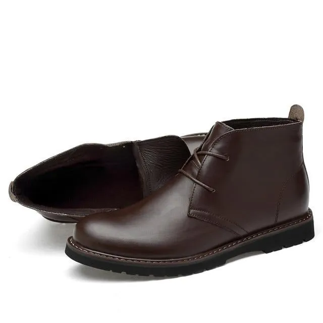 West Louis Winter Fur Leather Chukka Boots