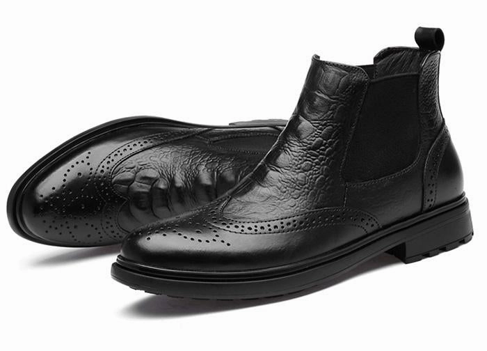 West Louis Alligator Design Chelsea Boots 