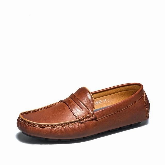 West Louis Autumn Casual Leather Moccasins Linen Suit With Loafers