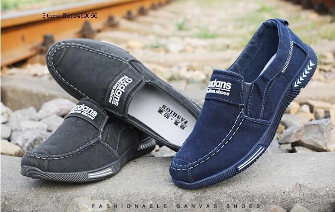 West Louis Breathable Flats Walking Light Canvas Shoes Pebbled Leather Loafers