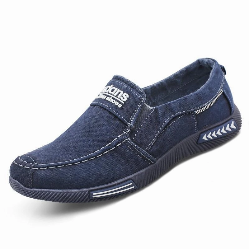 West Louis Breathable Flats Walking Light Canvas Shoes Loafers Rubber Horsebit