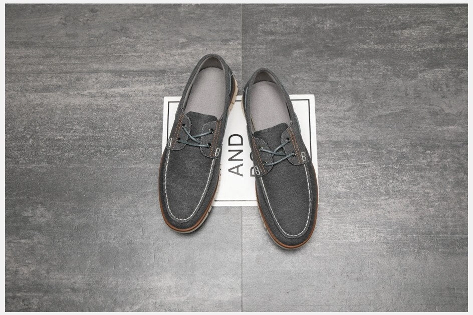 West Louis Designer Canvas Lightweight Loafers Leather Penny Loafers