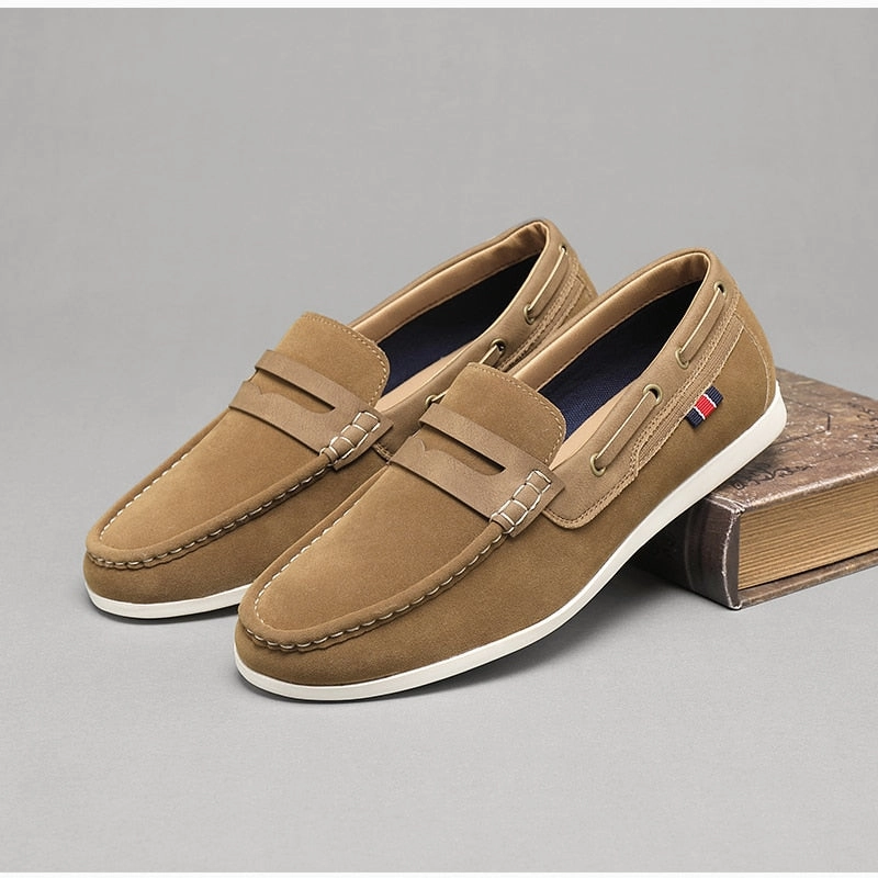 West Louis Designer Comfy Suede Loafers Pierced Loafers