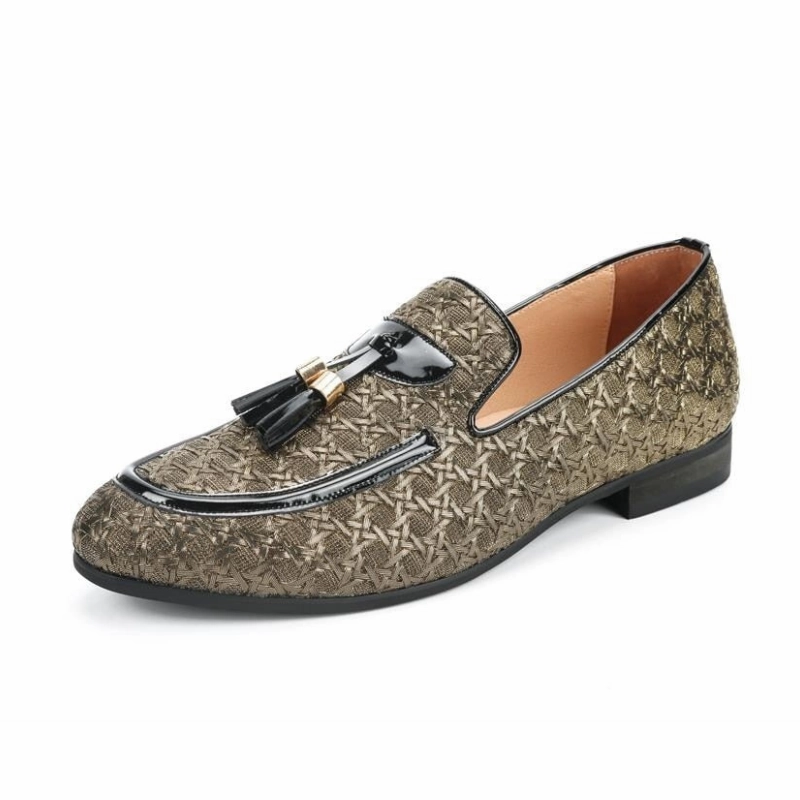 Loafers Rubber West Louis Elegant Braid Leather Loafers