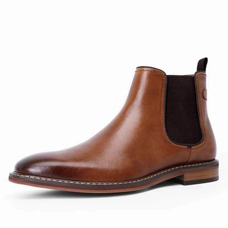 West Louis Men's Genuine Leather Chelsea Boots
