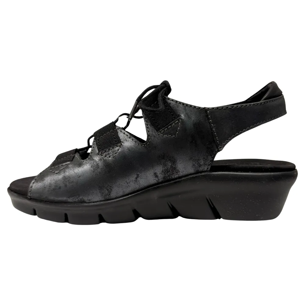 Yoga Sling Sandals Wolky Dalim Black Amalia Nubuck Sandal (Women's)