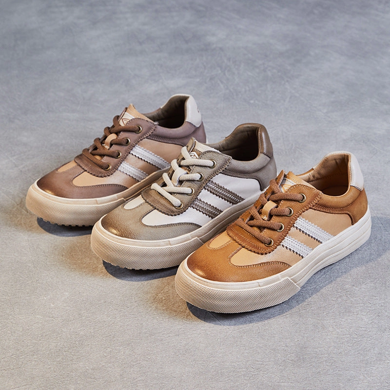 Weighted Shoes For Training Women Handmade Color Matching Leather Casual Training Shoes