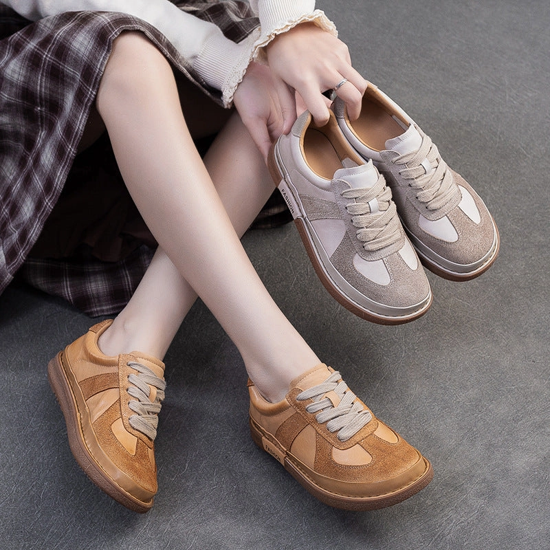 Running Shoes For Fast Training Women Retro Leather Flat Casual Training Shoes