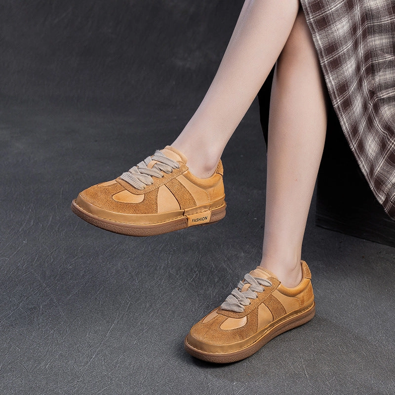 Women Retro Leather Flat Casual Training Shoes Adidas Strength Training Shoes