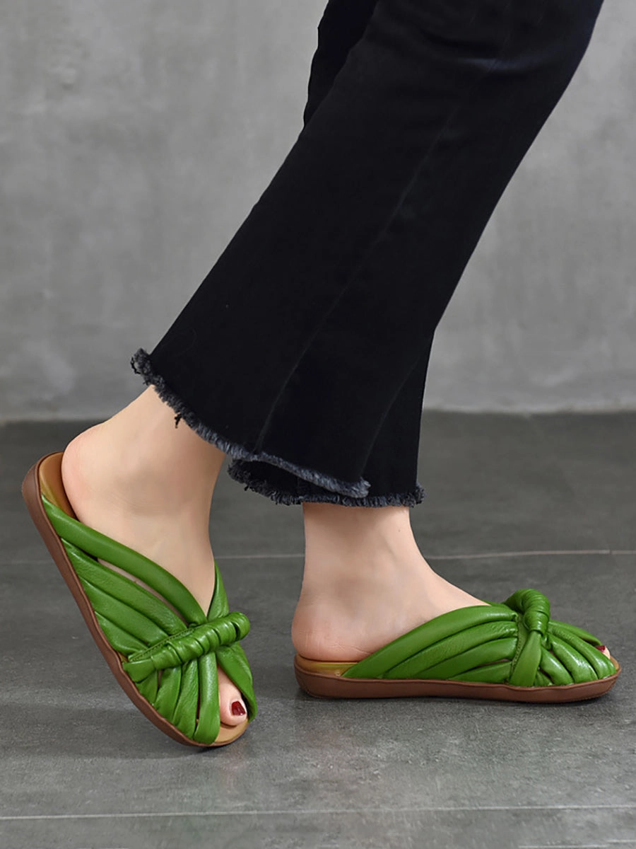 Women Summer Solid Leahter Weave Flat Slippers BN1013 Women's Basketball Shoes Ankle Support