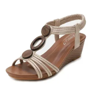 Vibram Sandals Wood Pattern Wedge Sandals