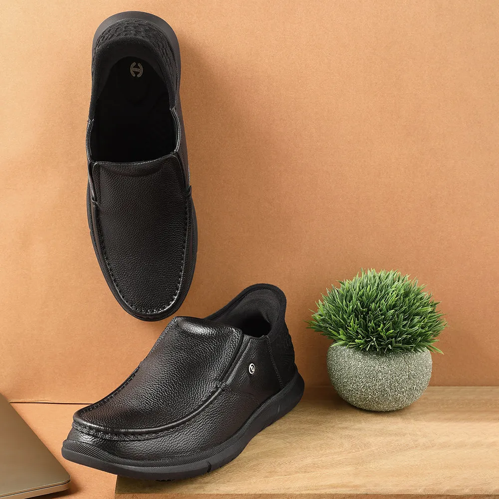 Foot Shaped Dress Shoes Healers Black Formal Non Lacing Moccasin For Men S201-02 By Liberty