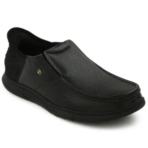 Dress Shoes Buckle Healers Black Formal Non Lacing Moccasin For Men S201-02 By Liberty