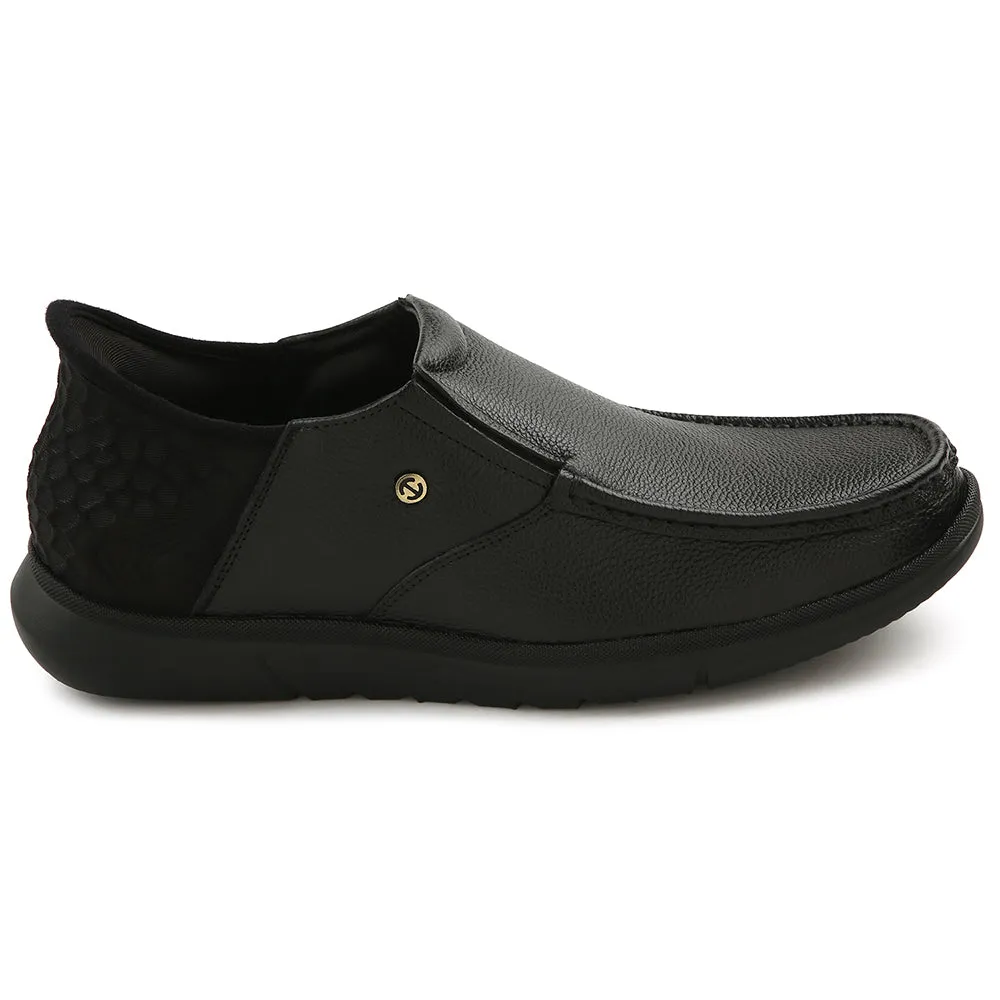 Healers Black Formal Non Lacing Moccasin For Men S201-02 By Liberty Motion Control Dress Shoes