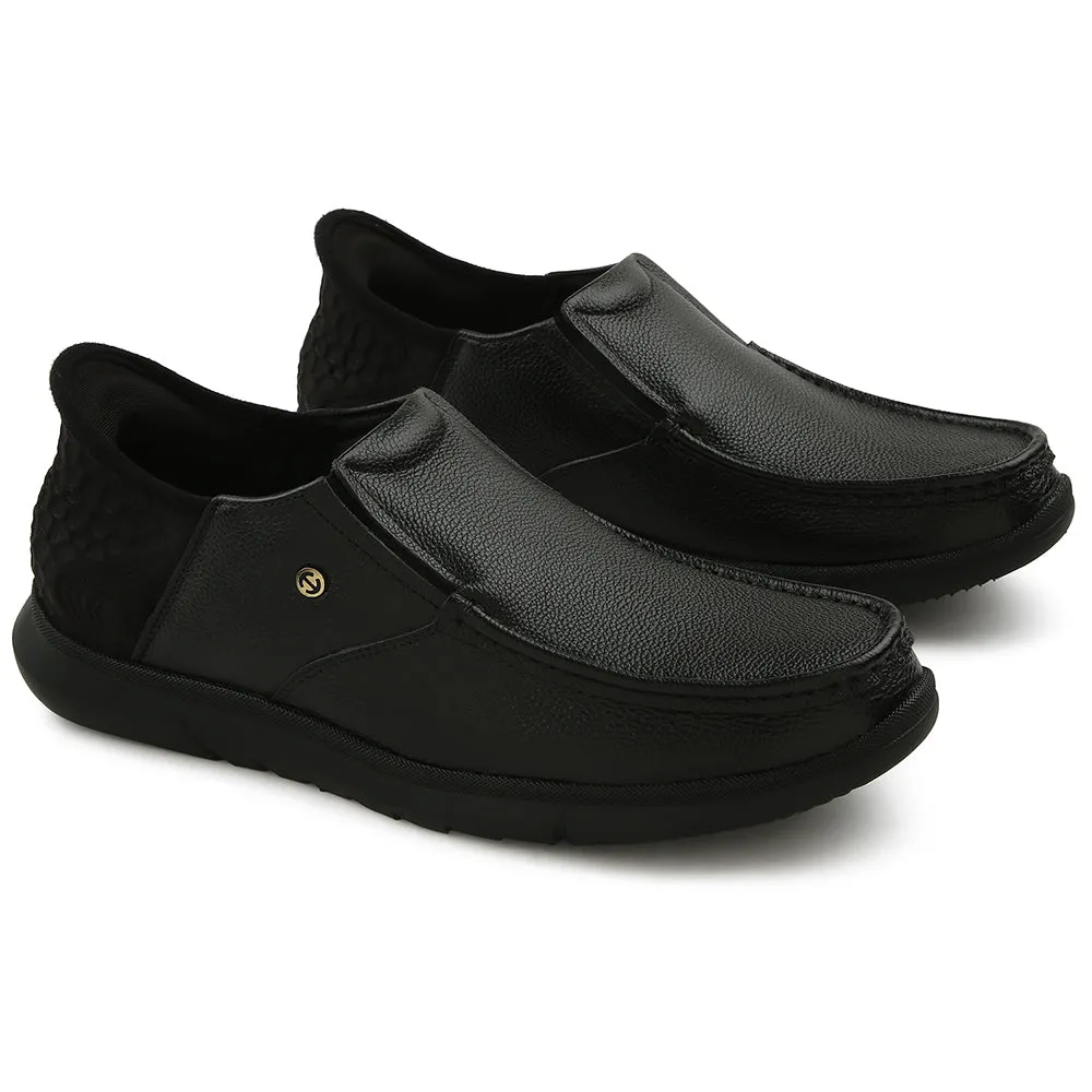 Healers Black Formal Non Lacing Moccasin For Men S201-02 By Liberty Navy Dress Shoes