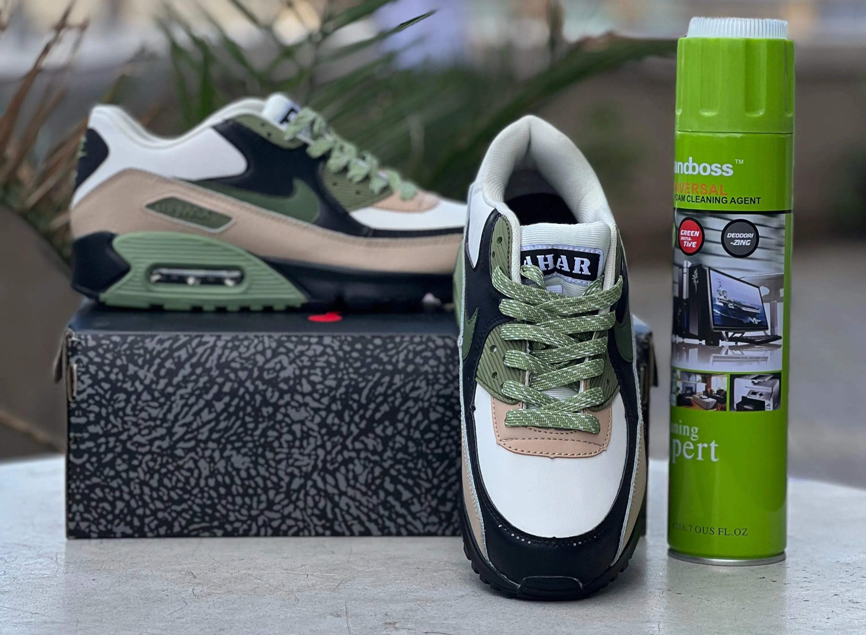 Sneakers Starter Nike Air Max 90 - White, Black, Olive Green & Tan
