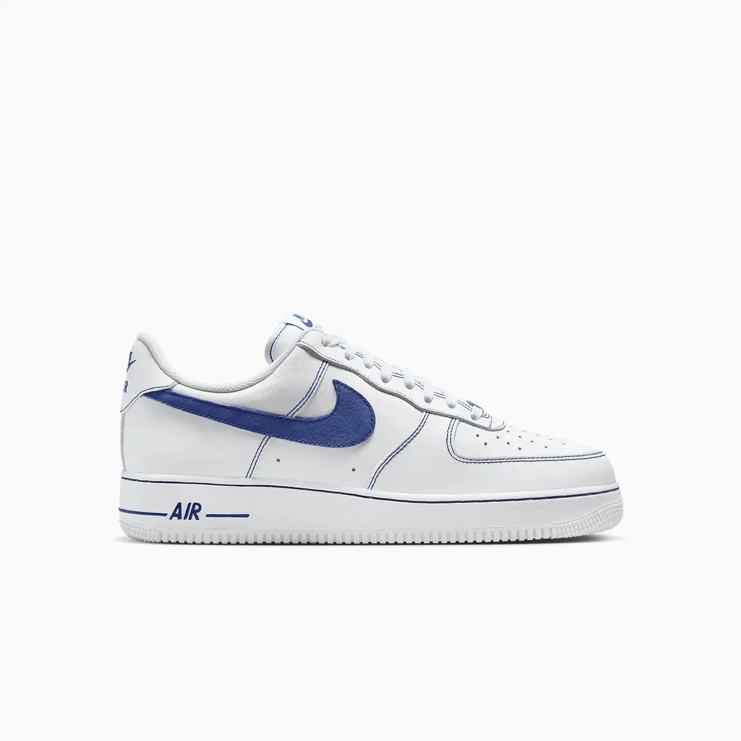 Men's Air Force 1 07 LV8 "White Deep Royal Blue" Nike Shoes Self Tie