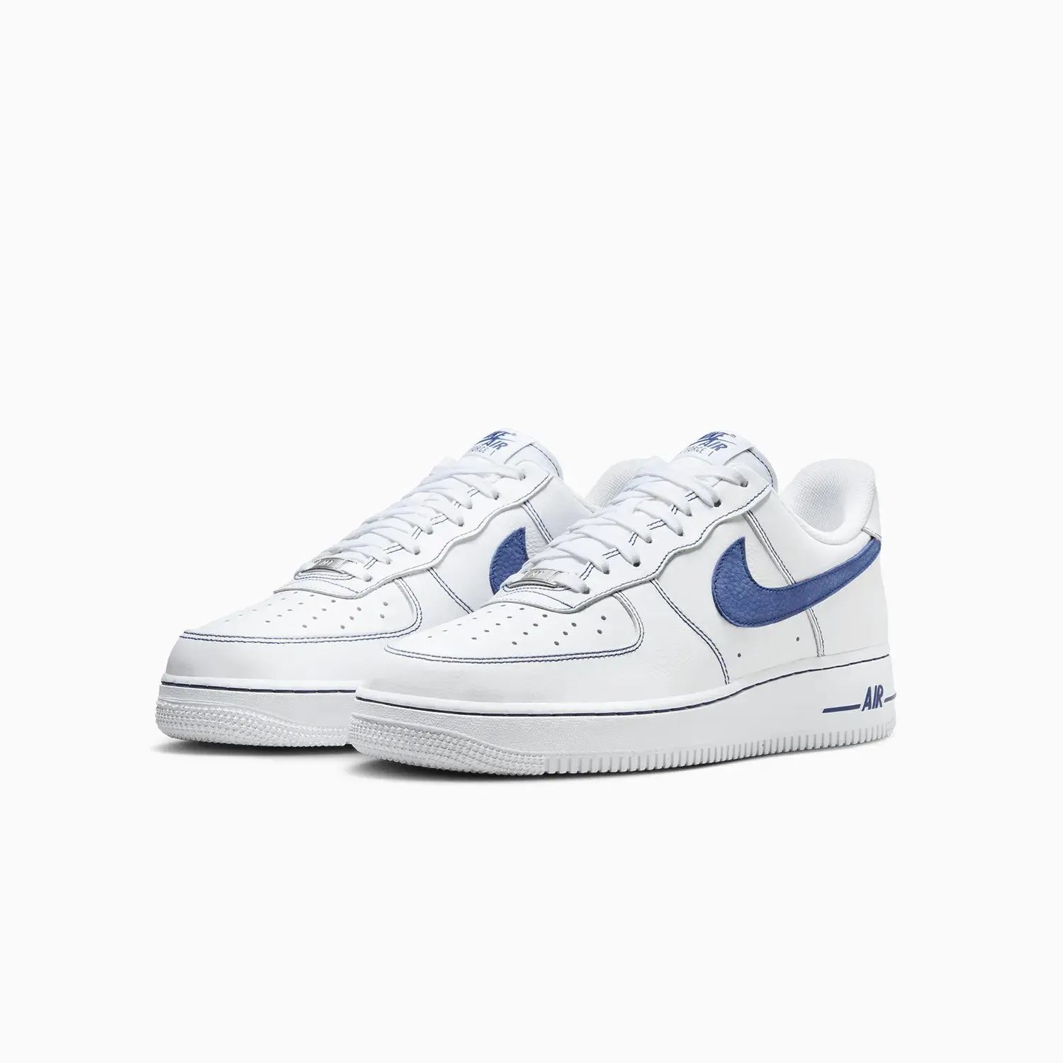 Men's Air Force 1 07 LV8 "White Deep Royal Blue" Nike Tennis Shoes Vintage