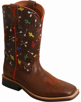 Youth Children's Twisted X Cactus Cowboy Boots YTH0011 Best Rubber Hunting Boots