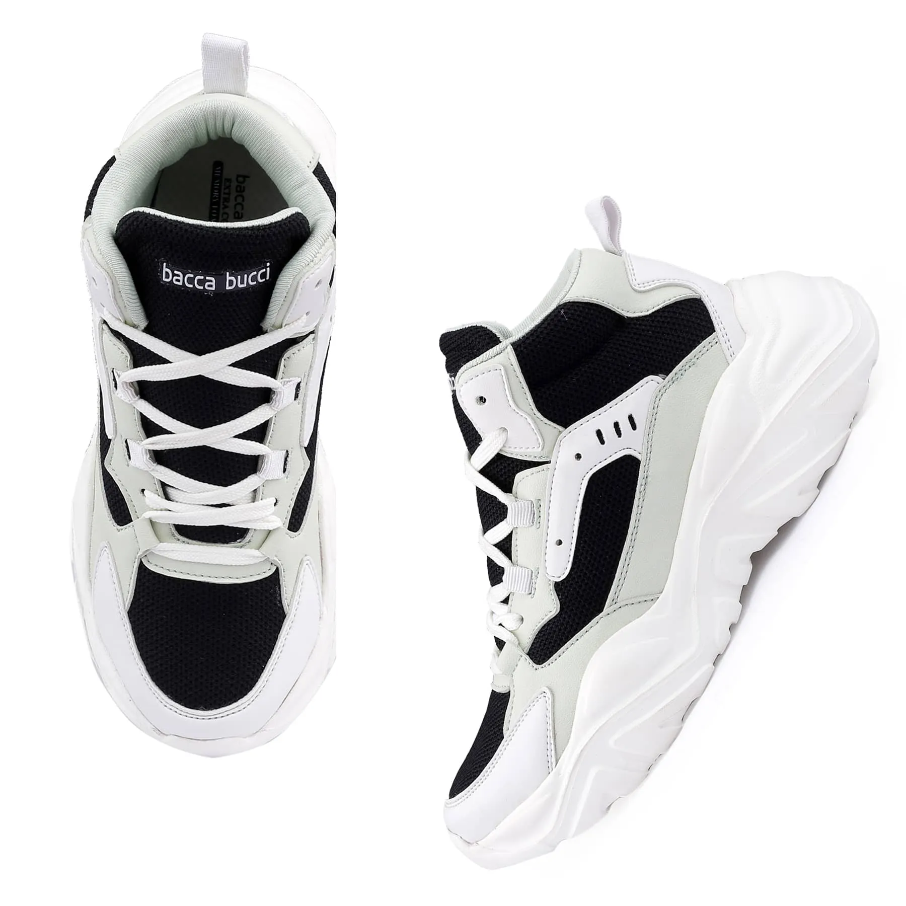 Socks With Sneakers Bacca Bucci NYRA Mid-top Platform Fashion Sneakers For Women | StreetWear Chunky Sneakers